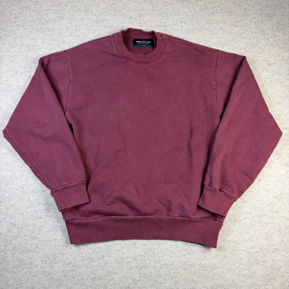 American Giant Crewneck Sweatshirt Mens Medium Burgundy Maroon Made in USA